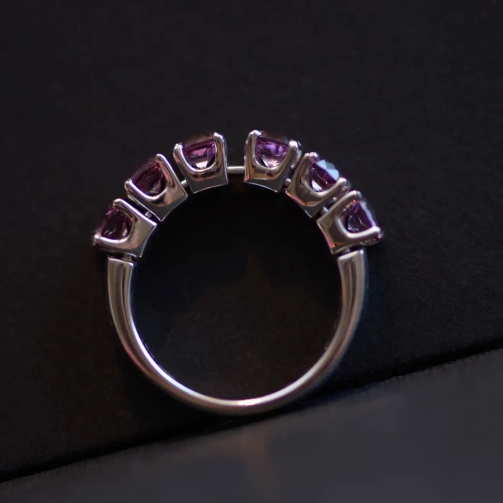 2,5 Carat Natural Mix Spinel 18 Karat White Gold Enternal Motion Ring by D&A