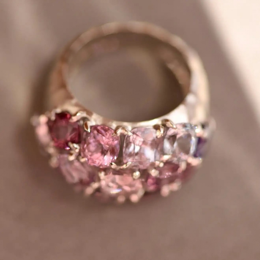 12 Carat Natural Grey Spinel 14 Karat White Gold Cocktail Ring by D&a